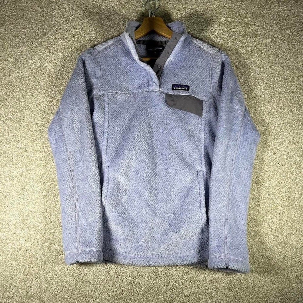 Women's Patagonia re tool light purple fur fleece t snap sweatshirt Size XS